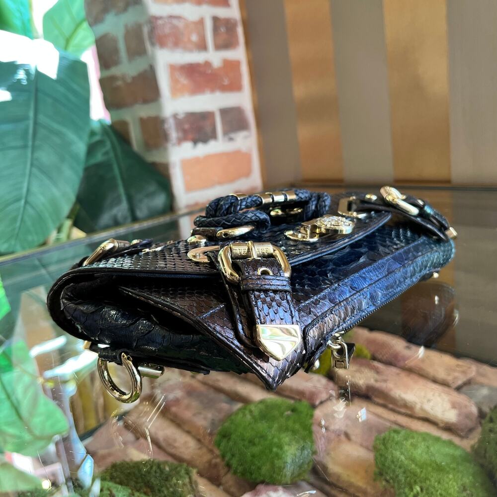Versace Canyon Multicolor Ombre Python Clutch - image 5